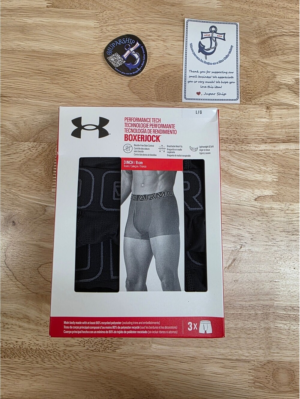 UNDER ARMOUR PERFORMANCE TECH TRUNK BOXER BRIEFS MULTI‑PACK MEN’S L